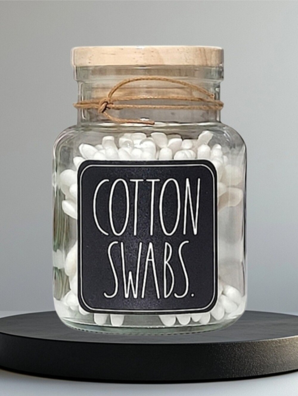 Rae Dunn White Cotton Swabs Jar